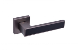 Set de mânere pentru uși pe rozete pătrate Seria Al|MAGNIUM MBN/Black|grafit mat/negru mat
