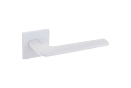 Set de mânere pentru uși pe rozete pătrate Seria Al+ HASSIUM White alb mat