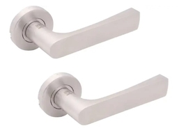 Set de mânere pentru uși pe rozete pătrate |SherLock SS 1115|inox mat