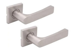 Set de mânere pentru uși pe rozete pătrate |SherLock SS 2115|inox mat