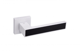 Set de mânere pentru uși pe rozete pătrate Seria Al|MAGNIUM White/Black|alb mat/negru mat